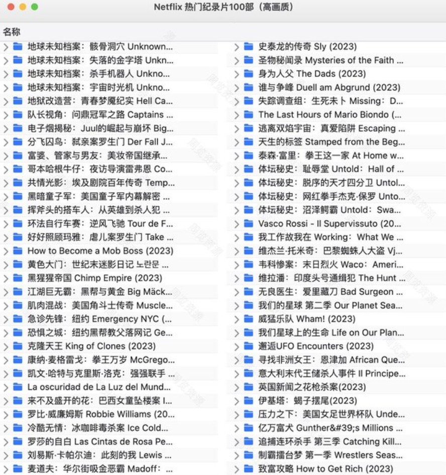 Netflix热门纪录片100部大合集高清中字免费下载